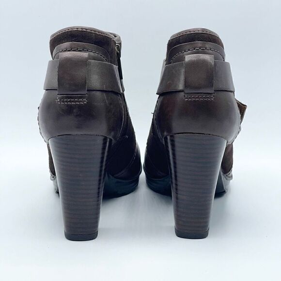 Clarks Ankle Booties Brown Ankle Belted 4 inch heel - Women’s 9M - Picture 4 of 9
